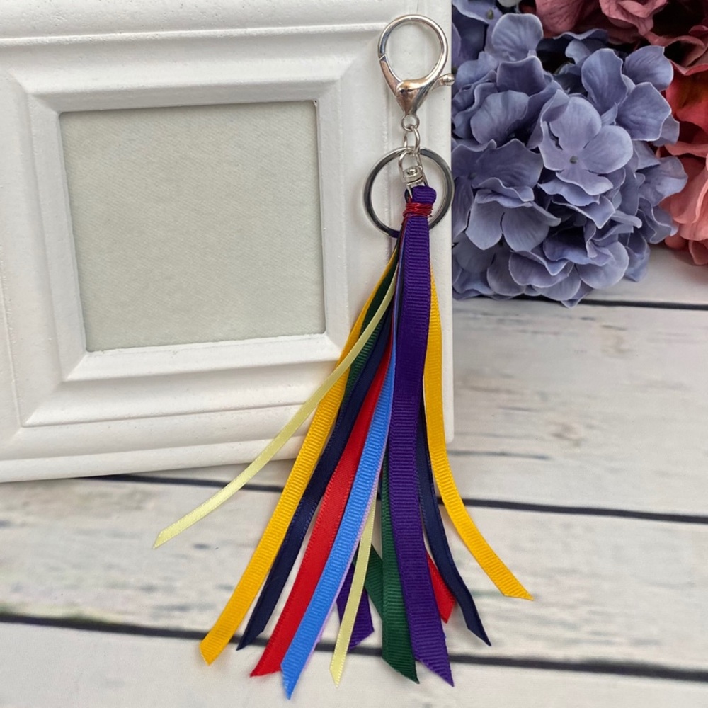 🏳️‍🌈Rainbow Ribbon Tassel Keychain Charm